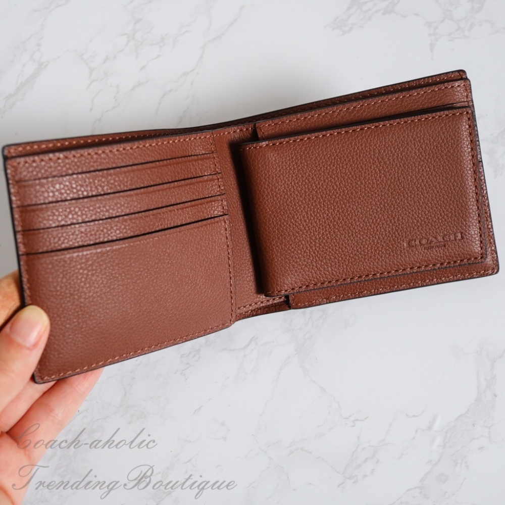 NWT Coach 3-IN-1 Mens Wallet with Varsity Stripe - Picture 5 of 8